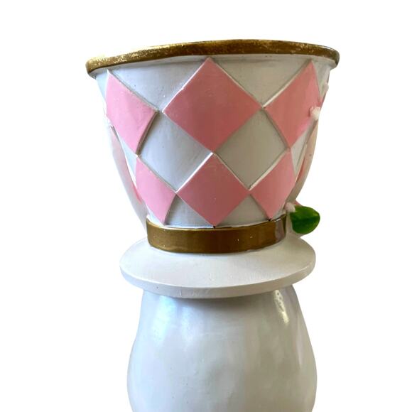 NEW Tophat & Tail Mad Hatter Easter Bunny Pillar Candle Holder Chic Spring Decor - Picture 12 of 16